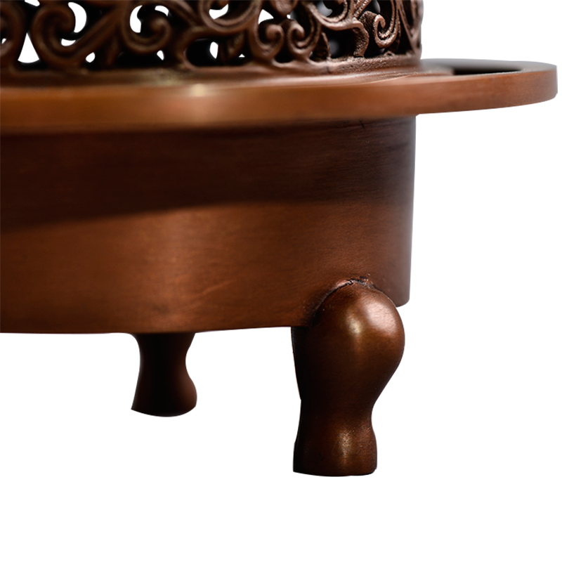 龍紐三足爐純銅擺件大號(hào)熏香爐佛教家居香道新中式裝修