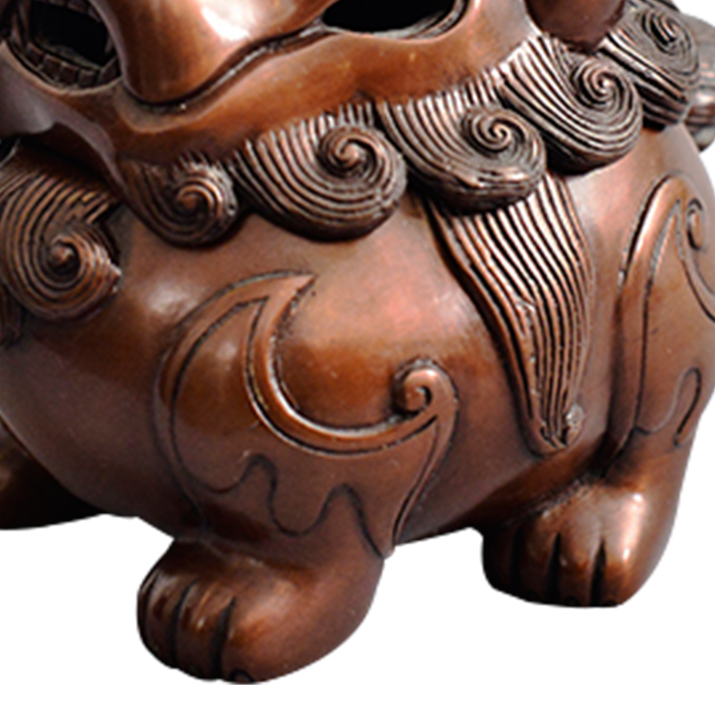 靈獸獅子爐鎮(zhèn)宅辟邪香薰爐香道檀香線香盤香香插銅包柱