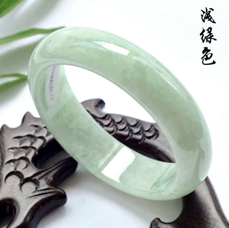 玉鐲翡翠色玉手鐲女款玉石玉器淺綠玉鐲子翡翠手鐲