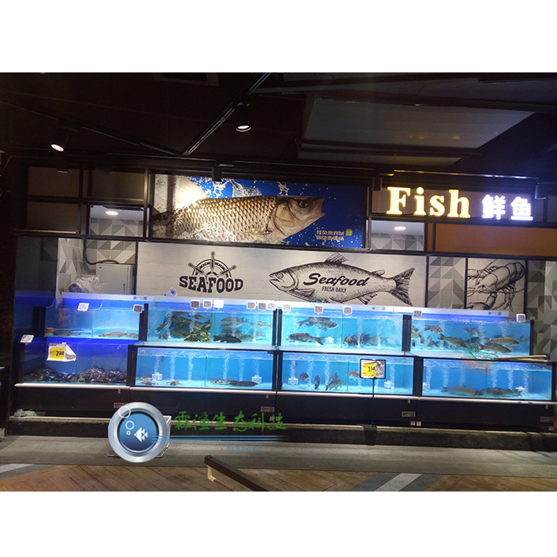 廠家直銷生態(tài)海鮮池超市魚缸暫養(yǎng)池蝦蟹池可定制