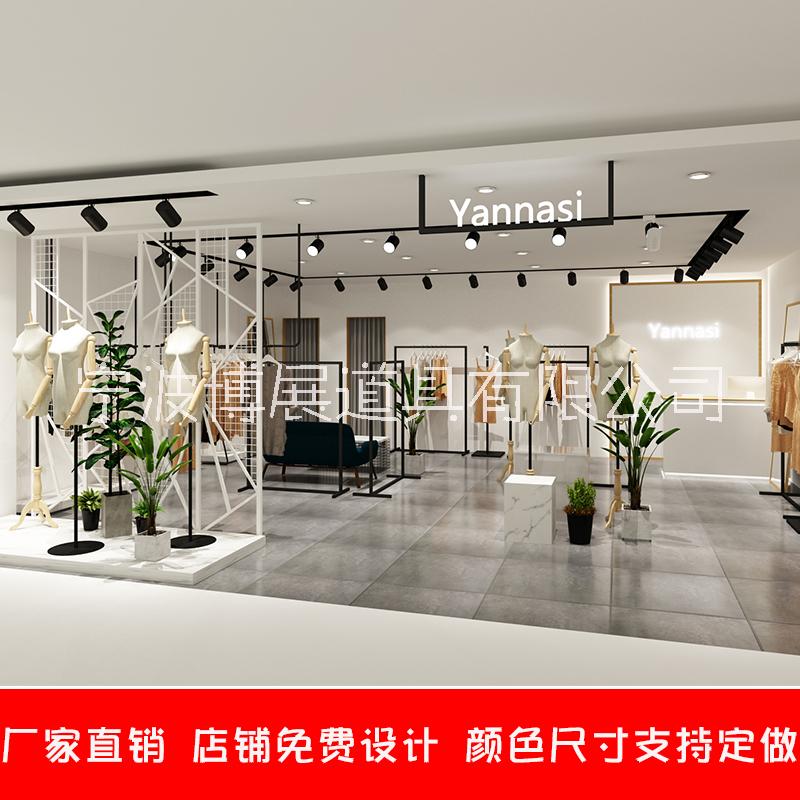 服裝店貨架女裝店裝修設(shè)計(jì)鐵藝組合架落地式衣服架子廠家直銷(xiāo)批發(fā)