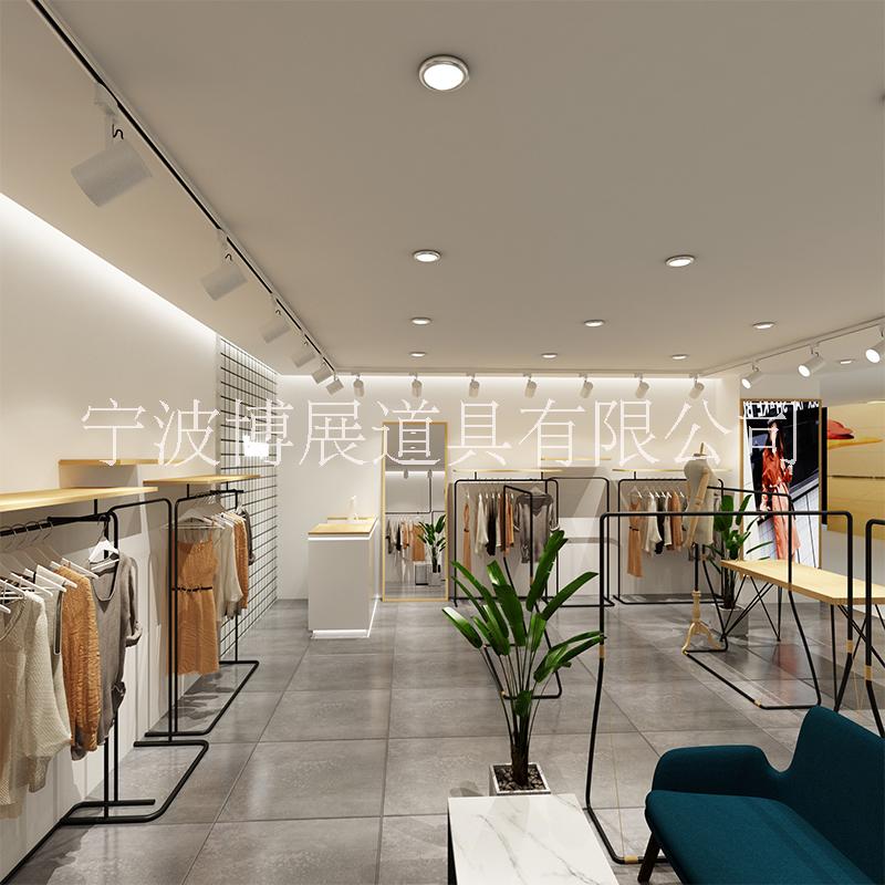 服裝店貨架女裝店裝修設(shè)計(jì)鐵藝組合架落地式衣服架子廠家直銷(xiāo)批發(fā)