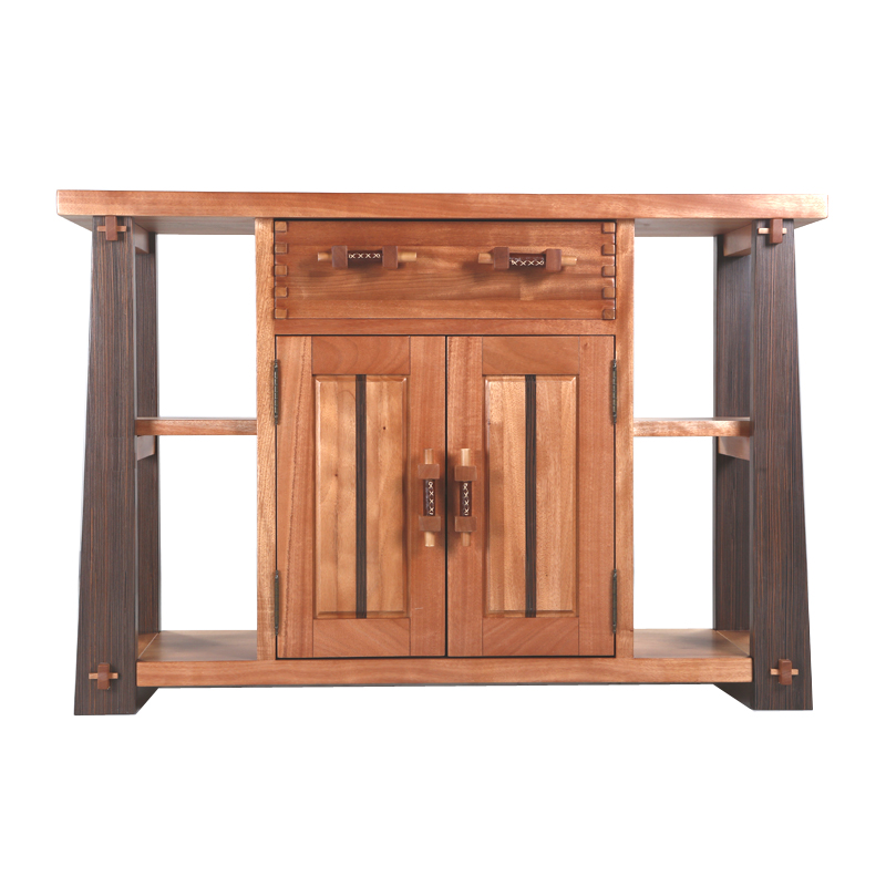 牛仔部落 北歐藝家實(shí)木餐邊柜 紅胡桃木西部牛仔騎士家具