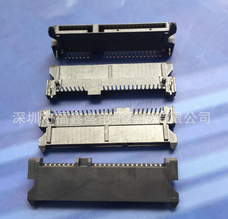 工廠供應(yīng)SATA 7+15P母座板上90度DIP 4.2 7PIN全包連接器  SATA7+15P母座
