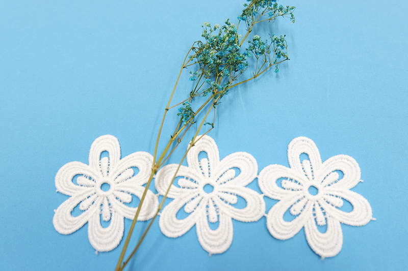 水溶刺繡牛奶絲繡花花邊立體繡  時尚服飾刺繡花邊生產廠家