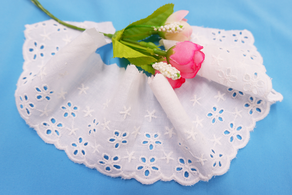 棉布繡花雕孔 水溶牛奶絲棉線花邊   刺繡花邊滿福繡