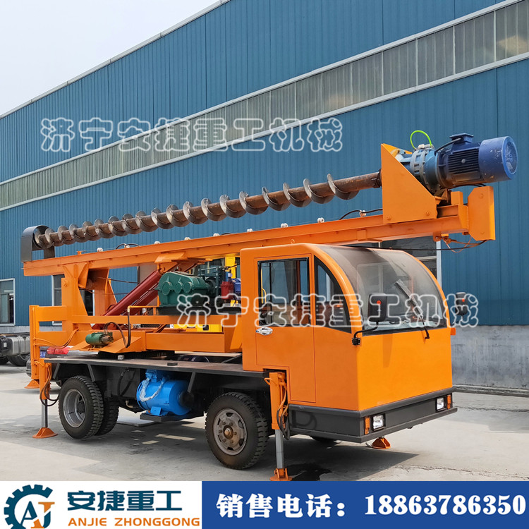 地基樁工機械 小型地基打樁機 輪式防汛螺旋地基打樁機