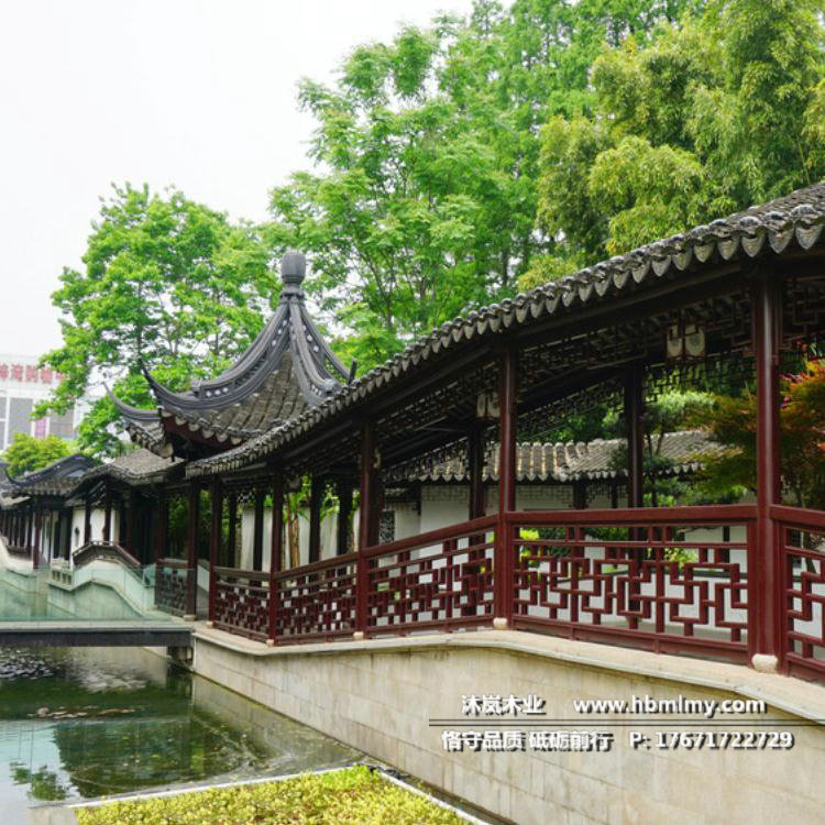 湖北仿古長廊價格  古建長廊賣價 園林景觀長廊定制