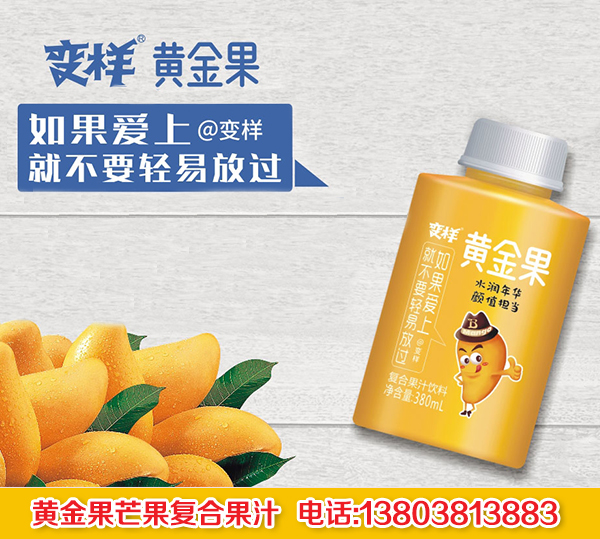 變樣黃金果復(fù)合果汁飲料果汁飲料芒果汁包裝設(shè)計(jì) 突破包裝設(shè)計(jì)