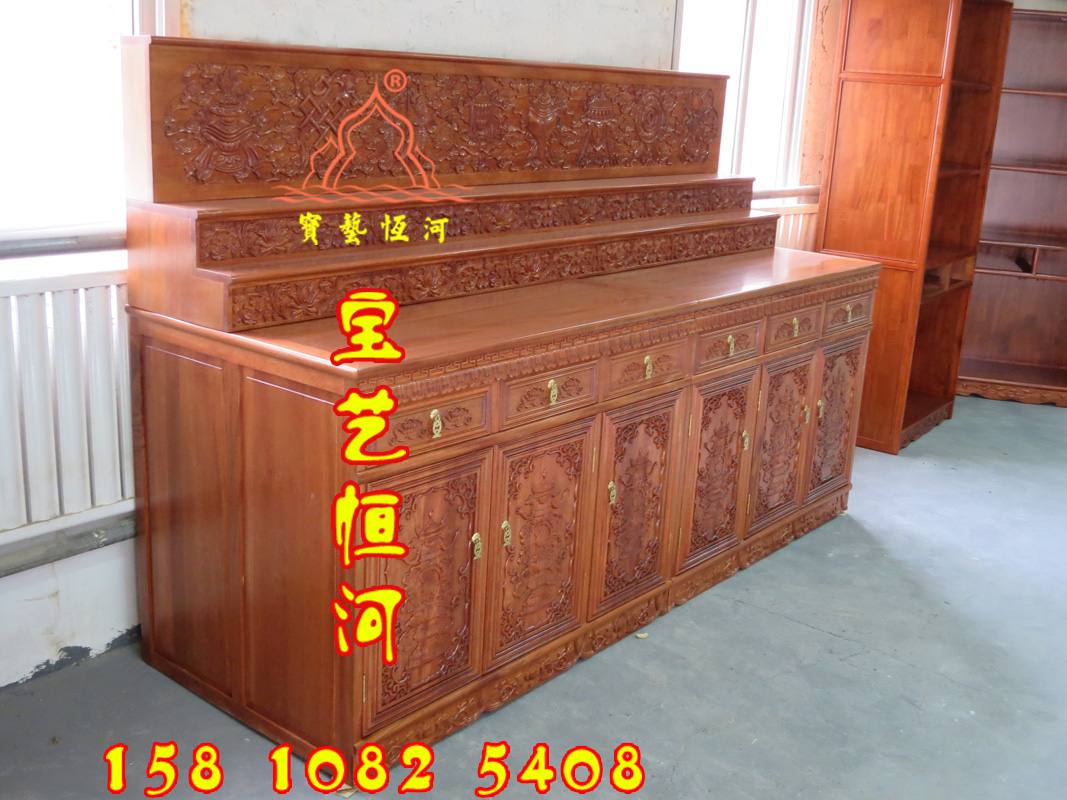 152藏式佛龕三層佛龕八吉祥佛柜佛堂