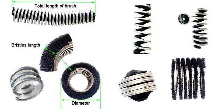 異型彈簧刷定制 內(nèi)擾外繞均可 尼龍絲鋼絲彈簧刷輥