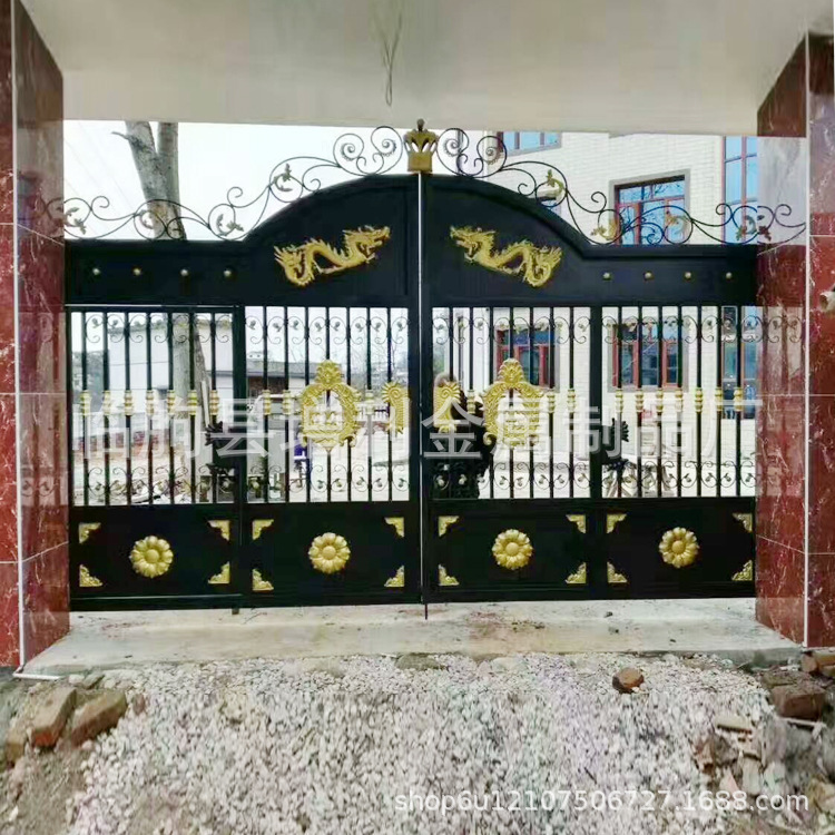 無(wú)軌懸浮折疊小區(qū)鐵藝大門