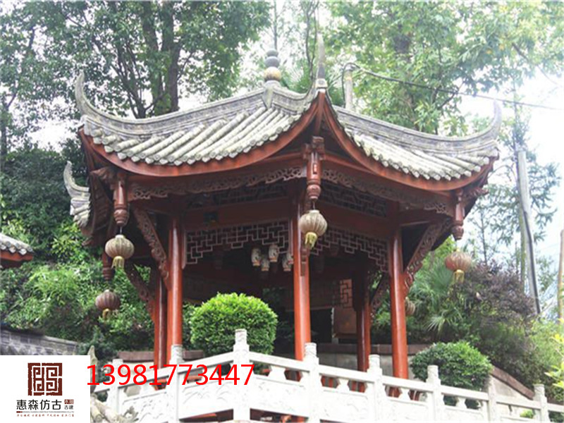 成都仿古茅草亭子，仿古長(zhǎng)廊生產(chǎn)廠 *惠森古建