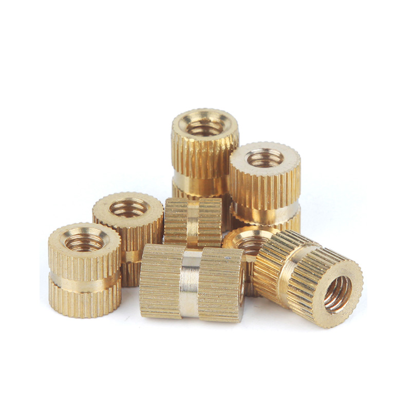 銅預(yù)埋件B型盲孔單通滾花螺母注塑銅鑲嵌件銅花母