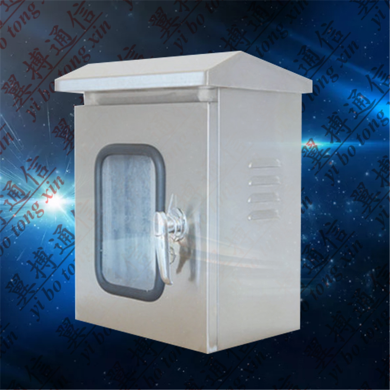 304不銹鋼智能監(jiān)控箱室外抱桿式防水玻璃門