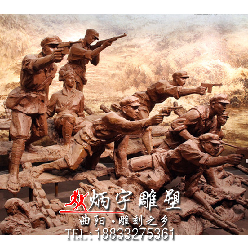 紅軍戰(zhàn)士雕塑鑄銅雕塑定制 飛奪瀘定橋戰(zhàn)役雕塑  八路軍抗日雕塑 小英雄王二小雕塑 抗日英雄人物雕塑 *文化雕塑