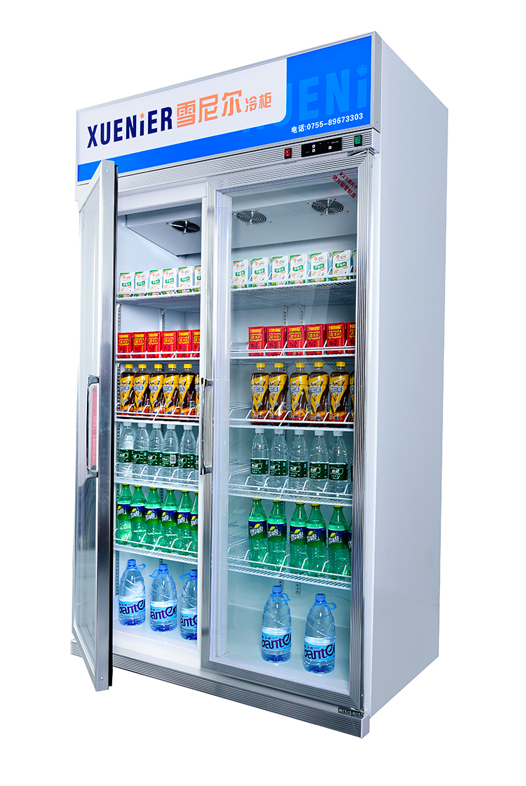 雪尼爾冷柜便利店冰箱2門飲料啤酒冷藏展示柜LG-1.2FA