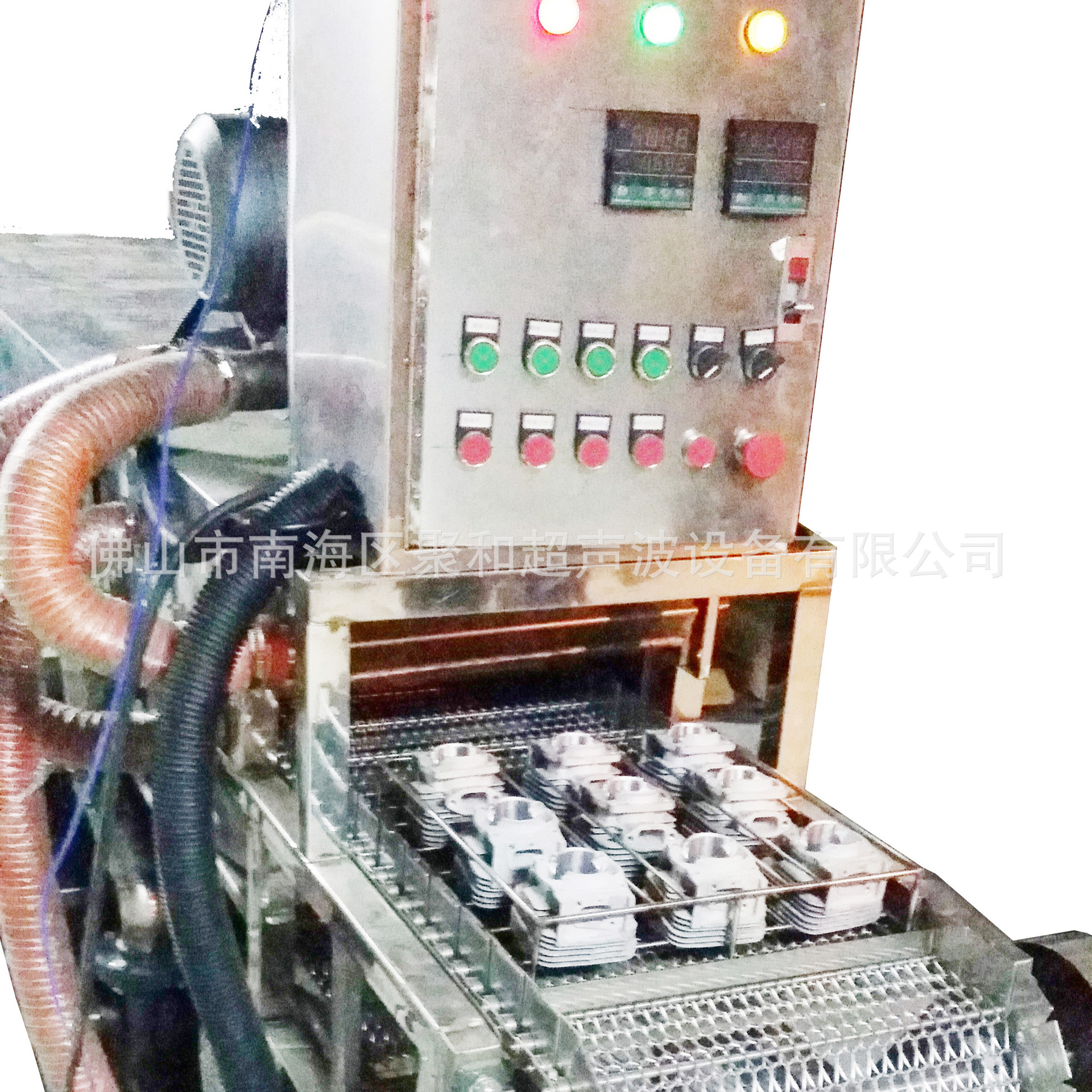 佛山超聲波清洗機(jī)廠家定做鋁合金園林機(jī)械部件通過式超聲波清洗機(jī)