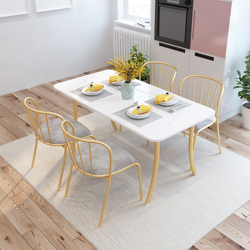 大理石餐桌家用小戶型輕奢餐桌椅組合簡(jiǎn)約現(xiàn)代北歐餐桌飯桌