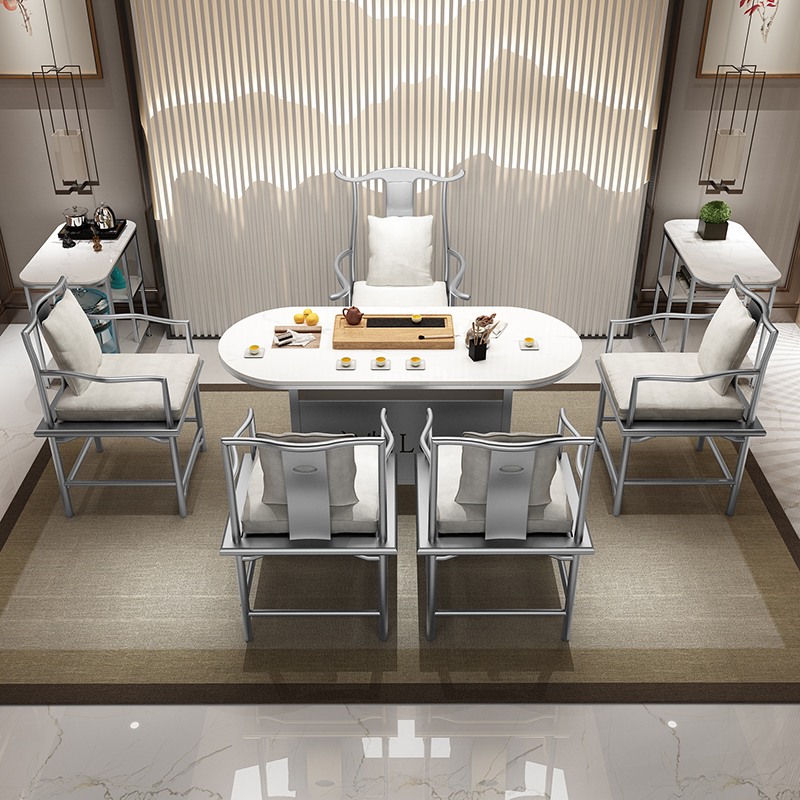 大理石茶桌椅組合簡約現(xiàn)代茶藝桌功夫茶幾辦公室茶臺新中式泡茶桌