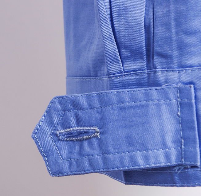 工廠定制工作服男裝工裝上衣 批發(fā)短袖工作工廠車間制服淺藍(lán)色