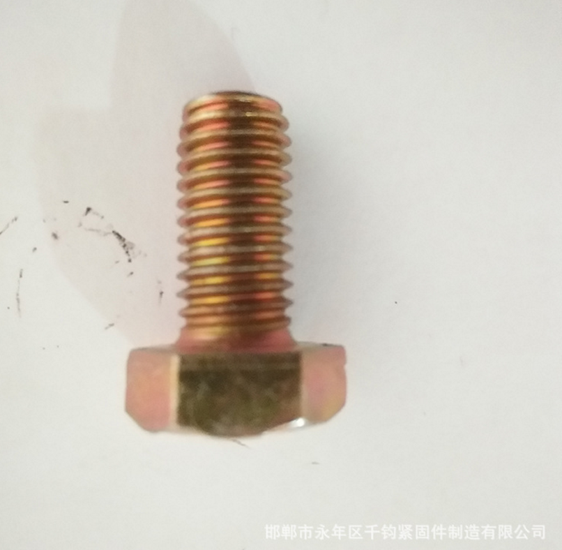 品質(zhì)保障鍍彩高強(qiáng)度六角螺栓 m10鍍彩高強(qiáng)度8.8級(jí)六角螺絲