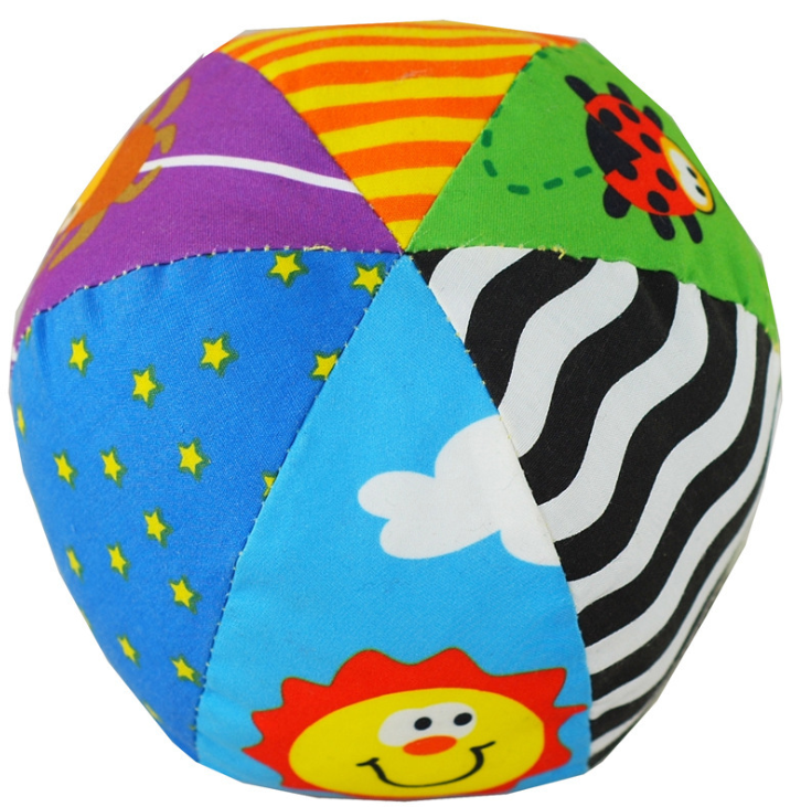 LALABABY拉拉布球手抓球嬰兒玩具拉拉布玩六面彩色鈴鐺球