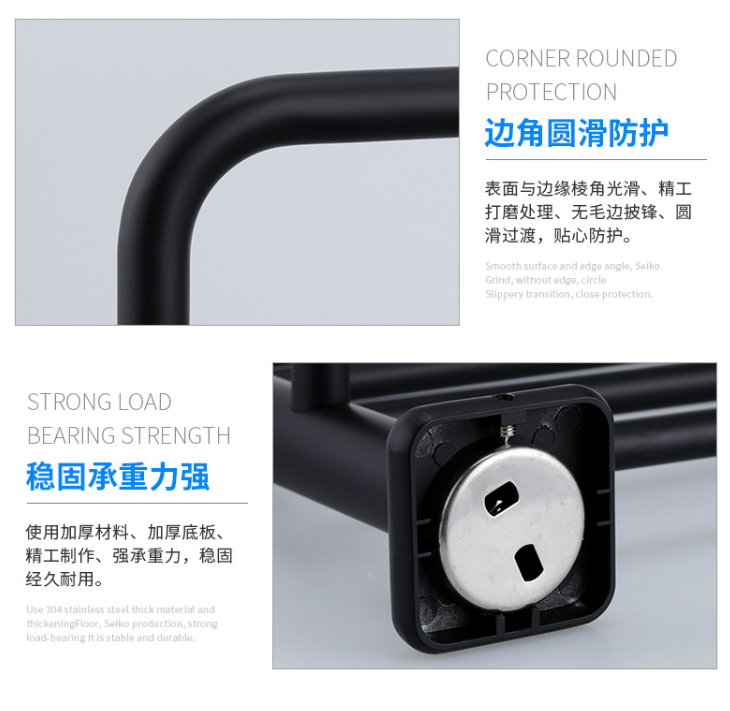 *廠家*浴室*漱口杯，不銹鋼黑色牙刷杯，衛(wèi)浴掛件可混批