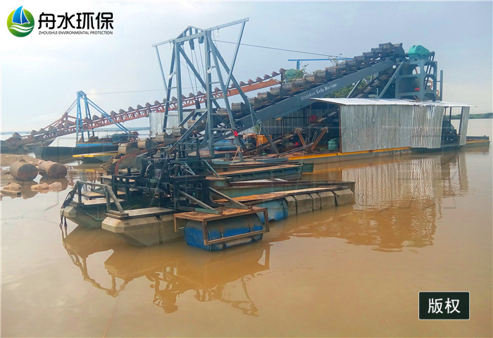 鏈斗式淘金船 抽沙淘金選金船 青州淘金船廠家