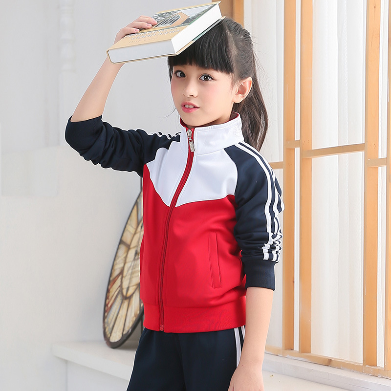 春秋季中學(xué)生校服 小學(xué)初中高中大學(xué)班服 運(yùn)動套裝 廠家定做現(xiàn)貨直銷