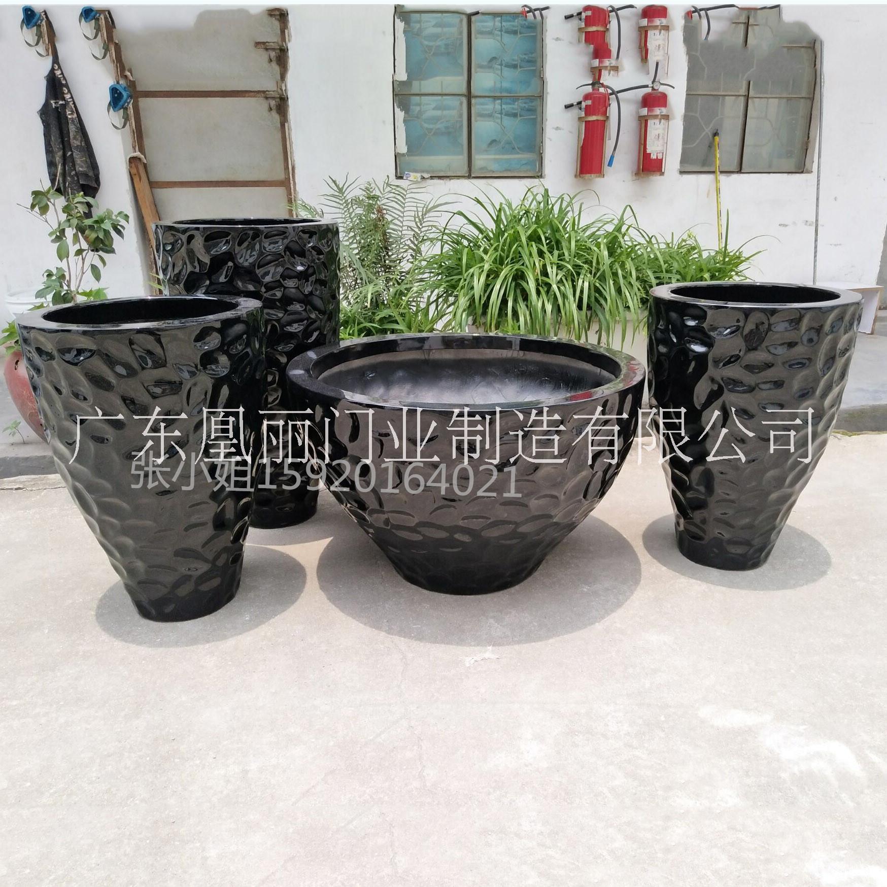 廣東玻璃鋼花盆 廠家直銷 定制 玻璃鋼制品直銷 金色玻璃鋼花盆組合