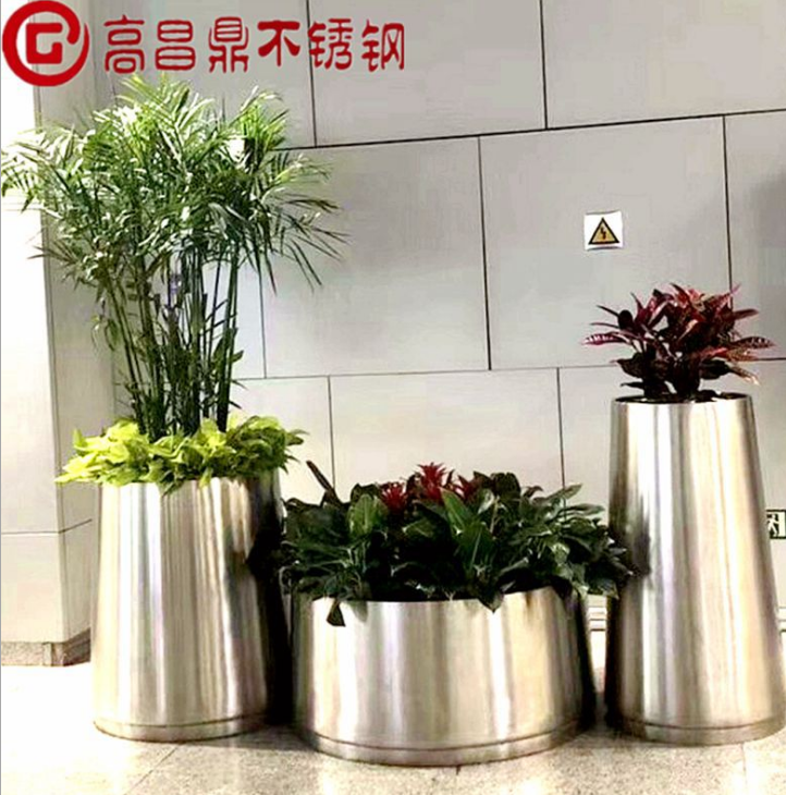 廠家定做酒店別墅園林景觀種植不銹鋼花盆 市政工程烤漆花箱容器