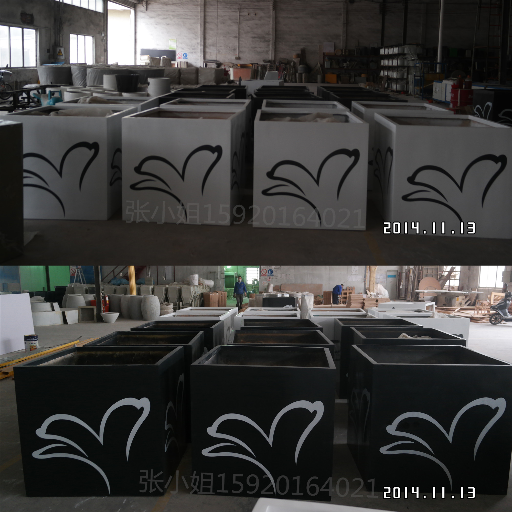 異形造型玻璃鋼花盆  肇慶廠(chǎng)家直銷(xiāo)玻璃鋼花盆花箱定制