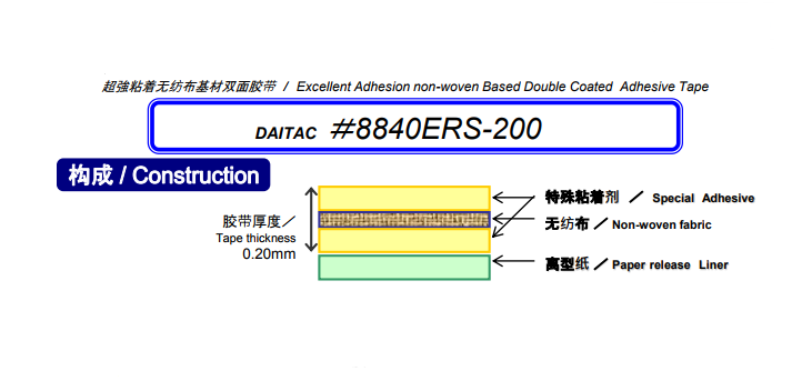 8840ERS無紡布基材雙面膠帶