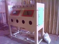 杭州彈簧除銹機雙工位噴砂機