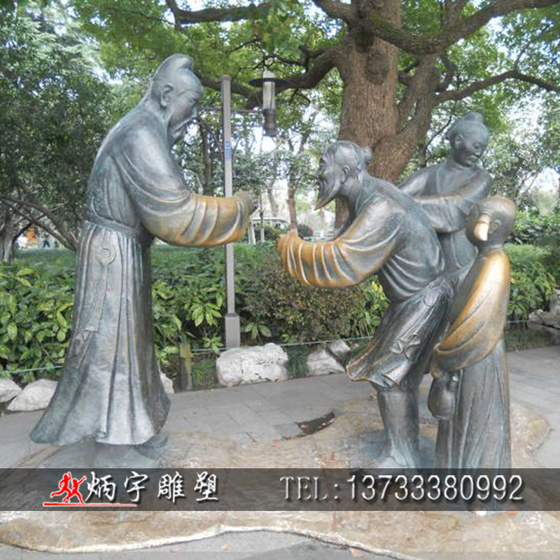 曲陽縣炳宇雕塑 白居易雕像 古代詩人雕像 古人吟詩作對雕塑 騎馬人物雕塑 校園人物雕塑 歷史名人雕塑 告別不舍場景雕塑