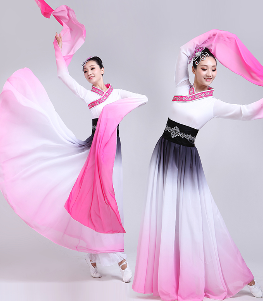 新款水墨舞服裝 飄逸女驚鴻舞服裝 古典舞蹈服裝 水袖采薇服裝 演出服 嫦娥仙女漢服 古典舞蹈服裝報(bào)價(jià)