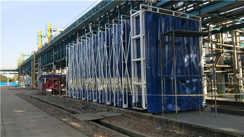 東平供應(yīng)環(huán)保設(shè)備移動伸縮房大型移動噴烤設(shè)備廠家定制