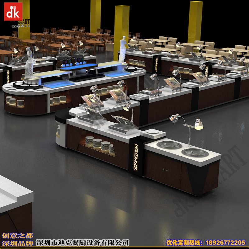 dk組合式北歐風格自助餐臺 深圳品牌定制廚柜員工布菲臺設(shè)計