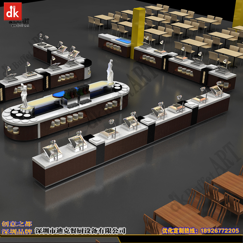 dk組合式北歐風格自助餐臺 深圳品牌定制廚柜員工布菲臺設(shè)計