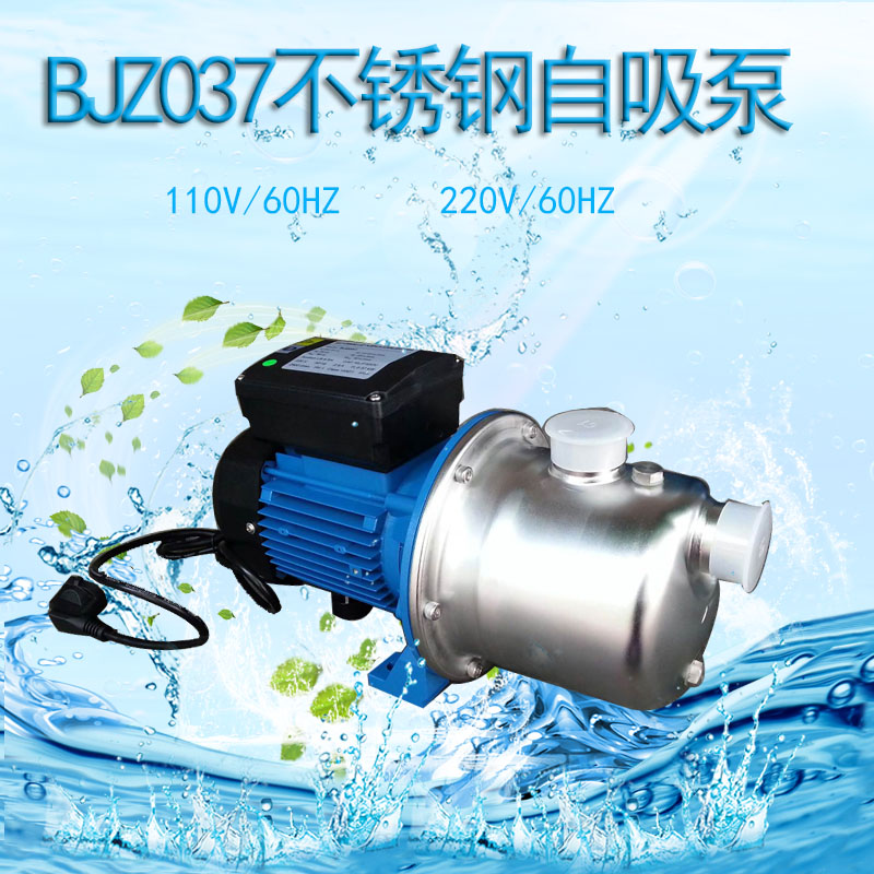 廣東凌霄清水泵BJZ037農(nóng)田花園灌溉不銹鋼自吸泵可訂110V/60HZ