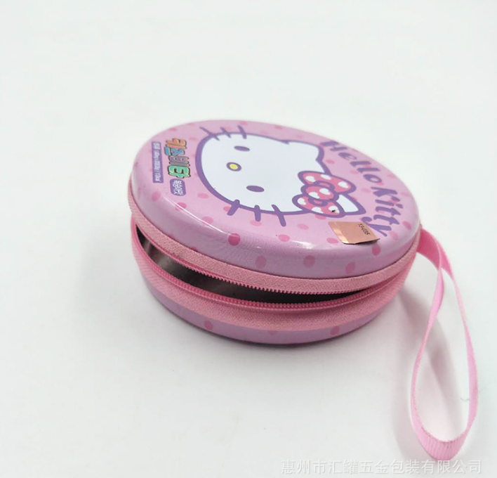 廠家直銷優(yōu)質(zhì)馬口鐵方便攜帶拉鏈包小孩零錢包女生化妝品包鐵盒 錢包鐵盒