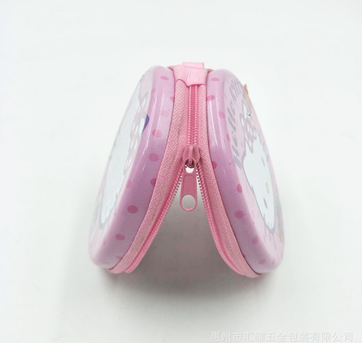 廠家直銷優(yōu)質(zhì)馬口鐵方便攜帶拉鏈包小孩零錢包女生化妝品包鐵盒 錢包鐵盒