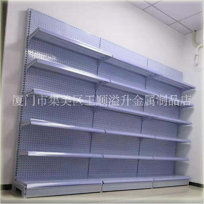 福建廈多層超市金屬洞洞板置物貨架，多功能商超便利店儲(chǔ)物儲(chǔ)存貨架