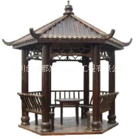 碳化木亭子長(zhǎng)廊，成都碳化木亭子制作安裝，亭子廠家
