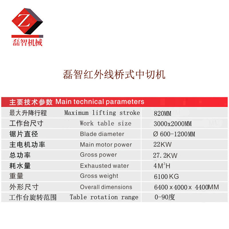供應石材紅外線橋式中切機報價、批發(fā)