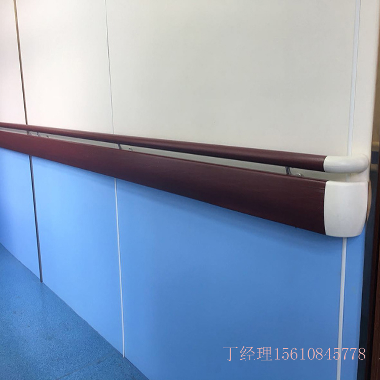 走廊木紋扶手凱茂防撞扶手訂制 鋁合金扶手廠家