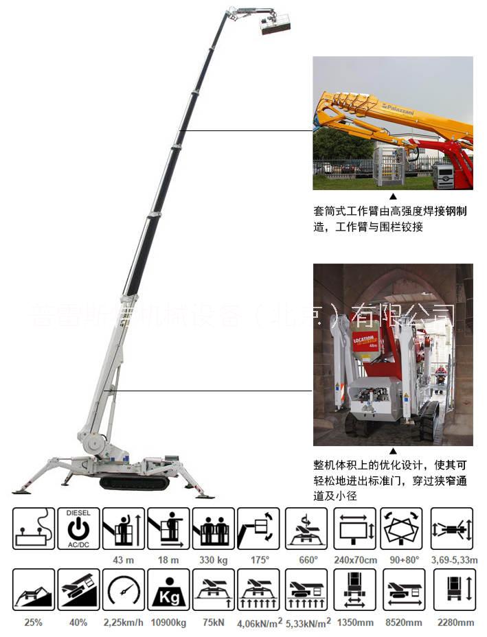 全國供應(yīng)43米蜘蛛式升降平臺palazzani帕拉沙尼XTJ43