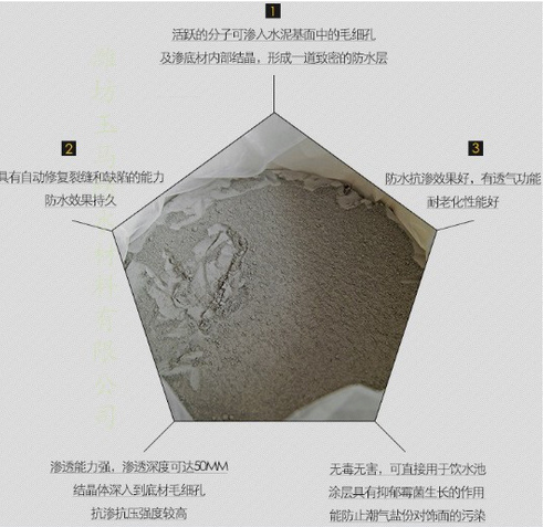 HY-G100水泥基滲透結(jié)晶型防水涂料 可在潮濕基面施工 高滲透