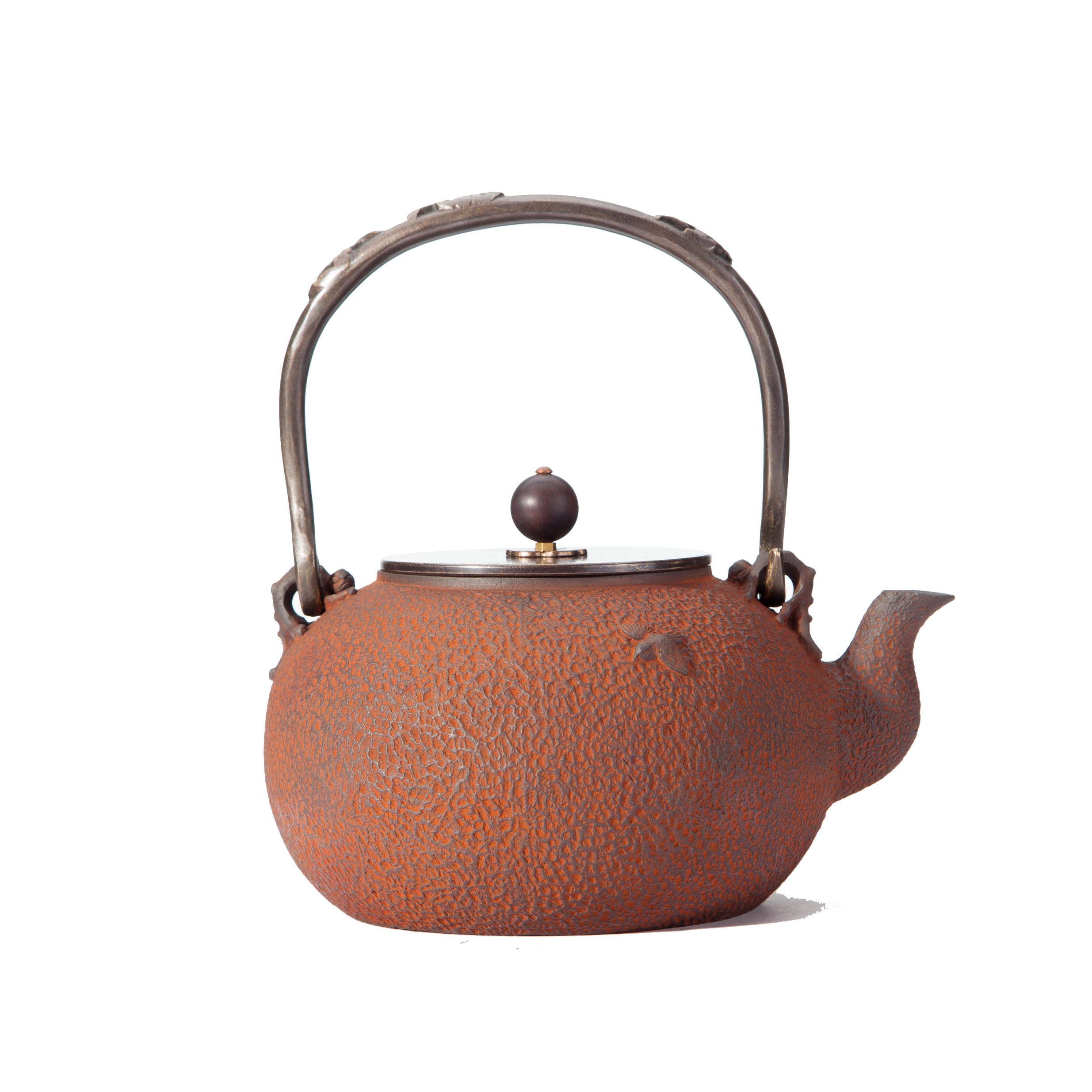 傳統(tǒng)茶壺吉春堂鐵壺梅樹（銹色）手工鐵鑄茶壺1.2L鐵茶壺煮水茶具 吉 春 堂 梅樹銹色鐵壺